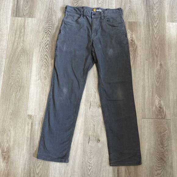 Carhartt Work Pants Mens 32x32 (32x31) Relaxed Fit Rugged Canvas 5 Pocket Gray - Picture 1 of 11